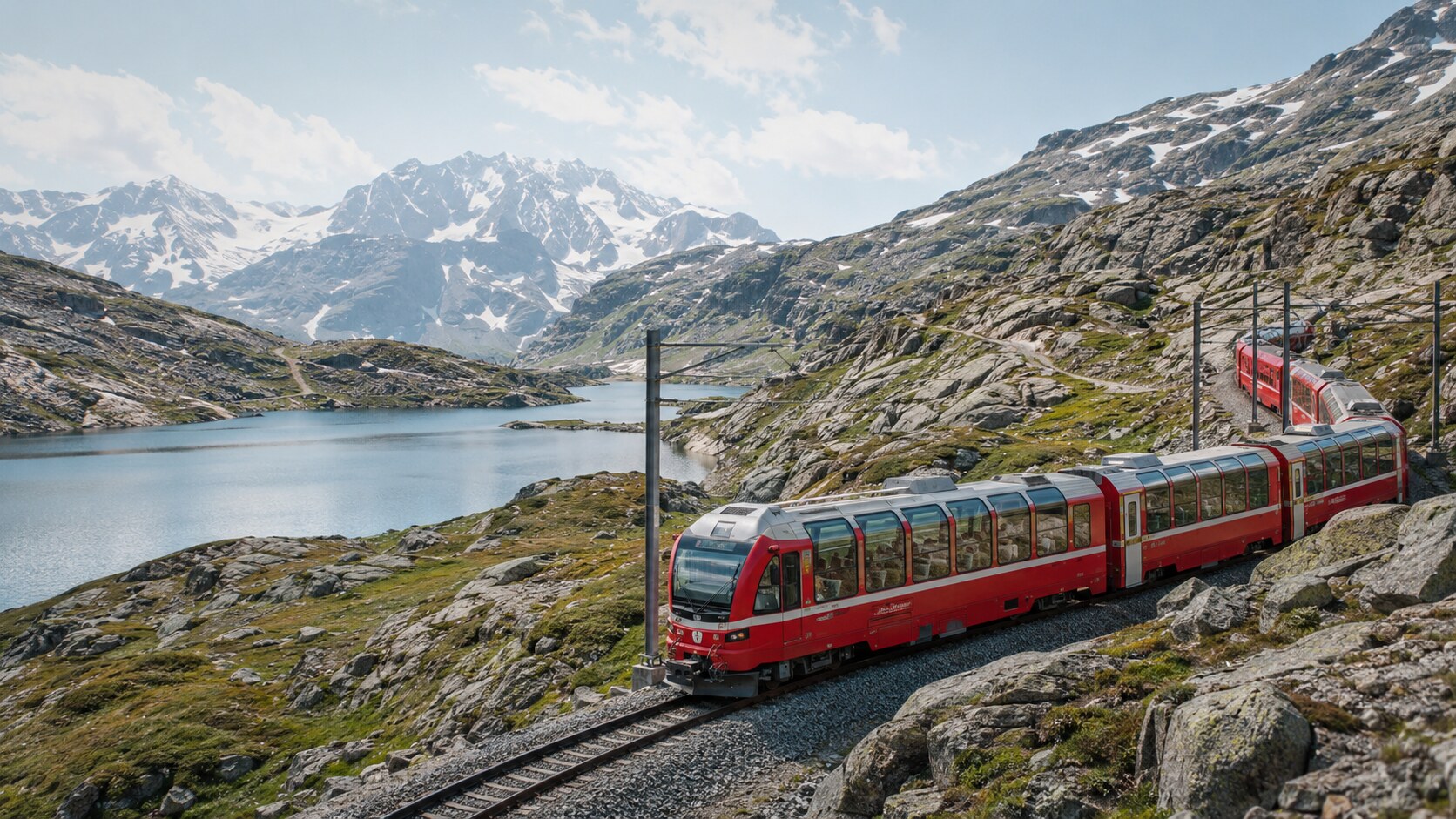 Bernina Express in the Swiss Alps