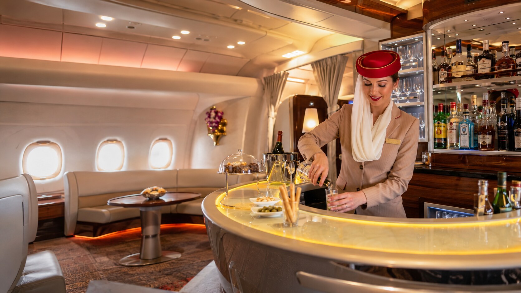 Premium aircraft lounge