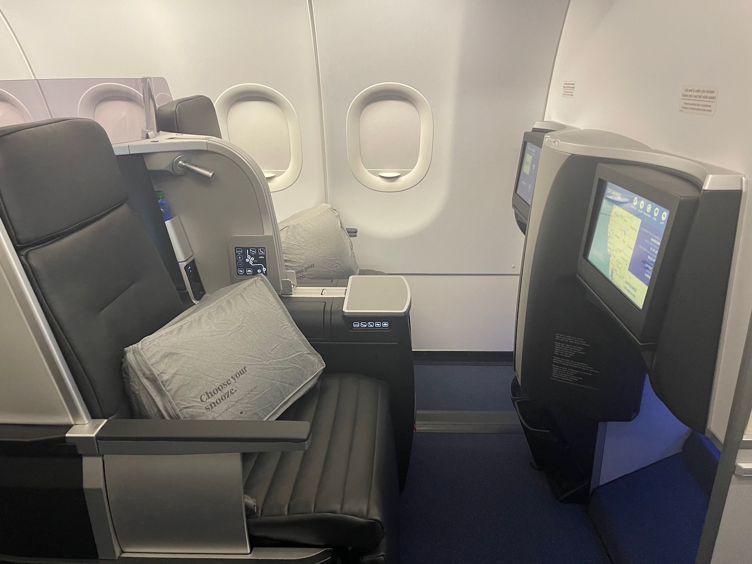Original Mint business class seat on Select Airbus A321 aircraft