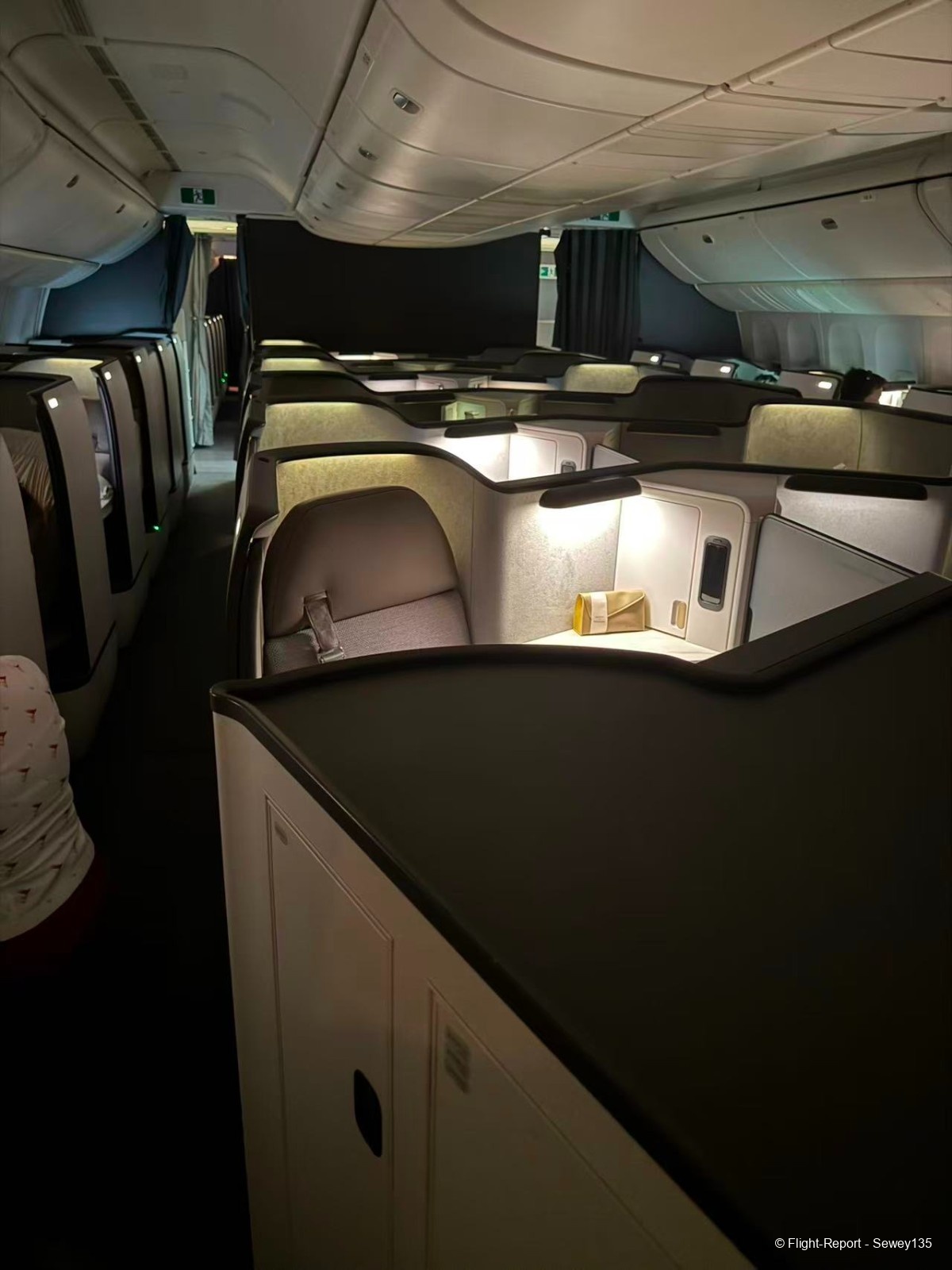Aria Suite business class seat on Select retrofitted Boeing 777-300ER