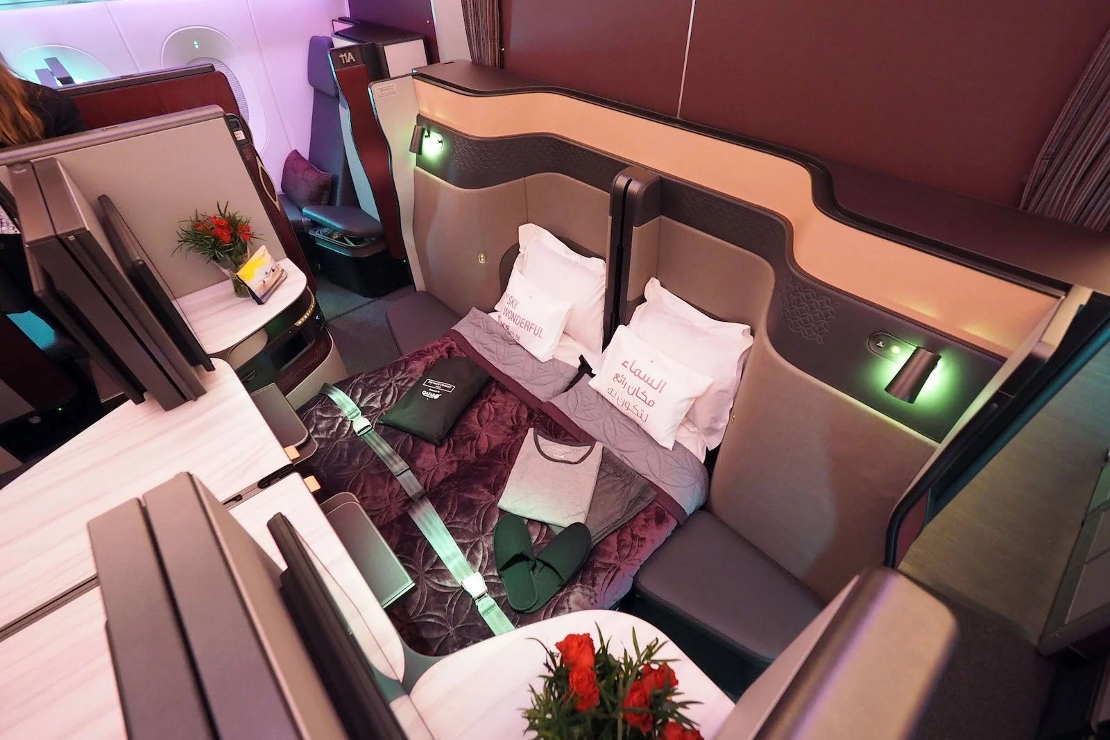 Qsuite business class seat on Select Boeing 777 and Airbus A350